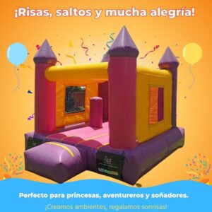 BaGi brincolín rosa divertido para cumpleaños