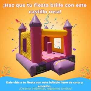 BaGi castillo inflable rosa para fiestas infantiles